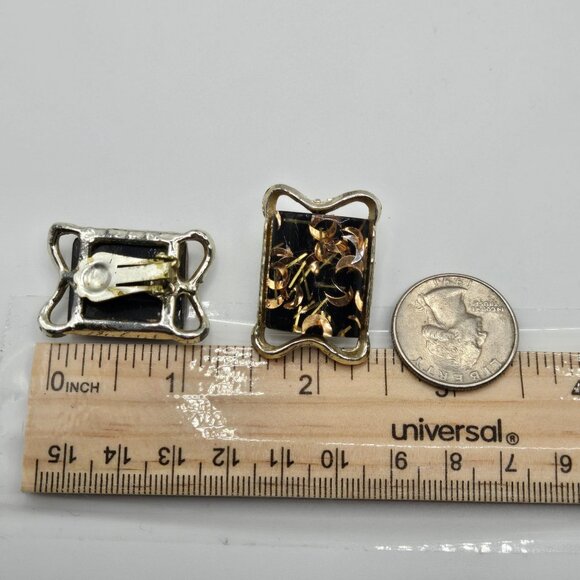 Vtg Pam Signed Quarter Moon Clip on Earrings 50s Mid-Century Celestial Whmsigoth - Picture 11 of 12